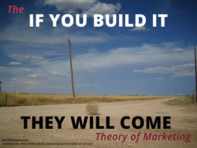 the if you build it they will come theory of marketing, illustrated with an empty road with a tumbleweed
